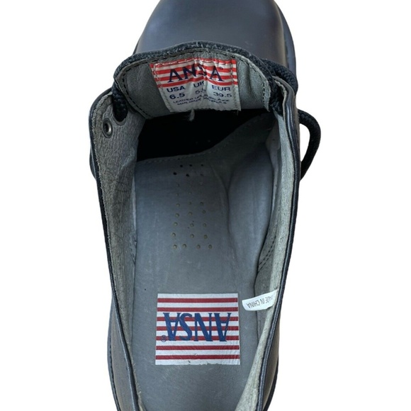 Mens ANSA | Black Leather Oxfords | LAM401ABK Size: 6.5 - Picture 7 of 10